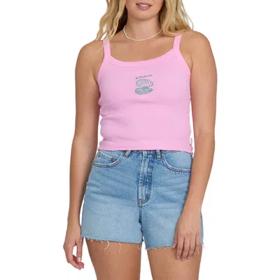 Billabong Day Trip Forever Graphic Rib Knit Tank In Pink