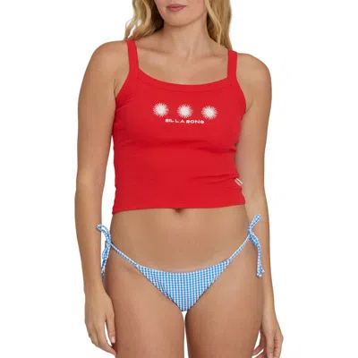 Billabong Day Trip Forever Graphic Rib Knit Tank In Red
