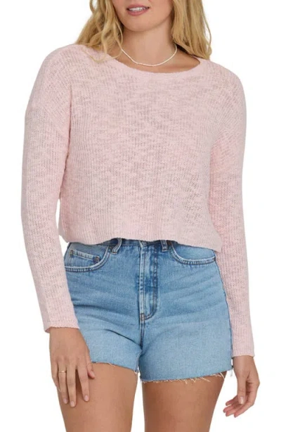 Billabong Daze Time Crop Sweater In Pink