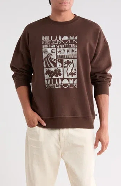 Billabong Delaney Best Day Graphic Oversized Sweatshirt In Brown