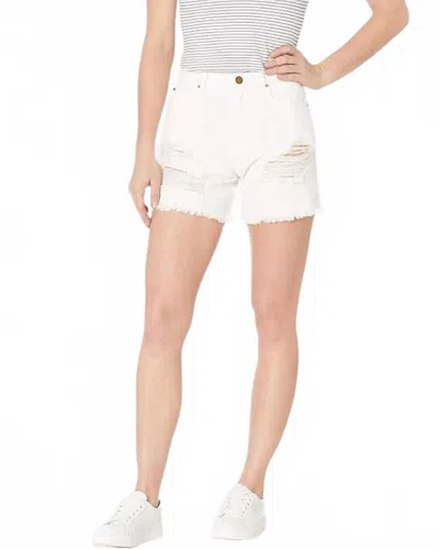 Billabong Destroyed Mom Fit Long Short In Salt Crystal In White