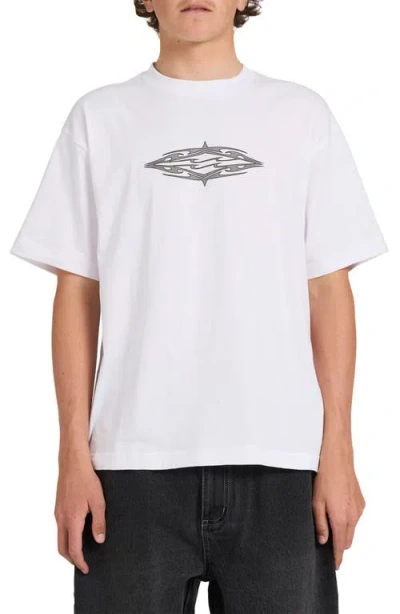 Billabong Diamond Logo Cotton Graphic T-shirt In White