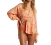 Billabong Dream Space Blouse Long Sleeve Shirt In Sweet Papaya In Multi