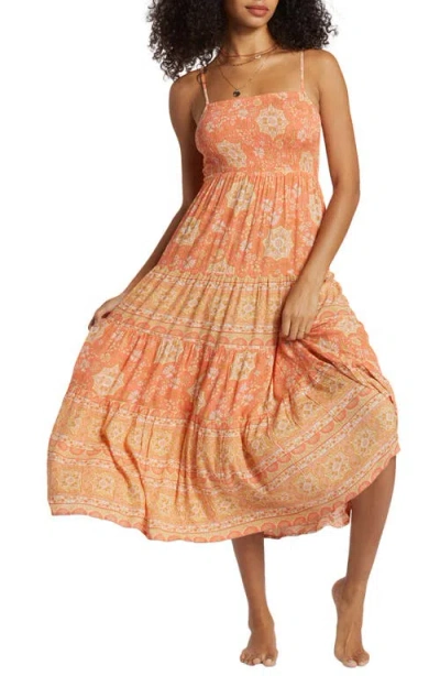 Billabong Dream Space Print Sundress In Sweet Papaya
