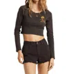 Billabong In The Tropics Long Sleeve Crop Graphic T-shirt In Multi