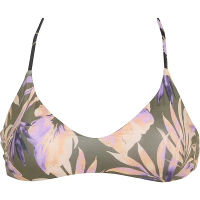 Billabong Drifting Coast Reversible Bikini Top In Green