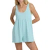 Billabong Easy Does It Cover-up Romper In Blue