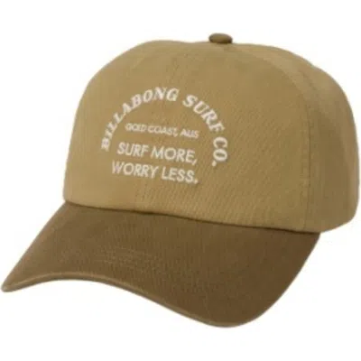 Billabong Embroidered Cotton Twill Baseball Cap In Green Ash