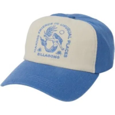 Billabong Embroidered Cotton Twill Baseball Cap In True Blue