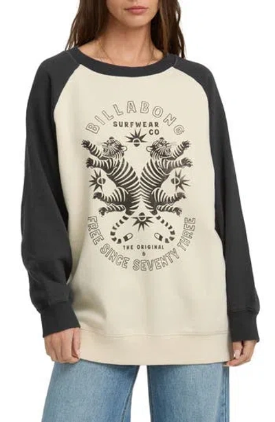 Billabong Emmers Raglan Sleeve Sweatshirt In Black