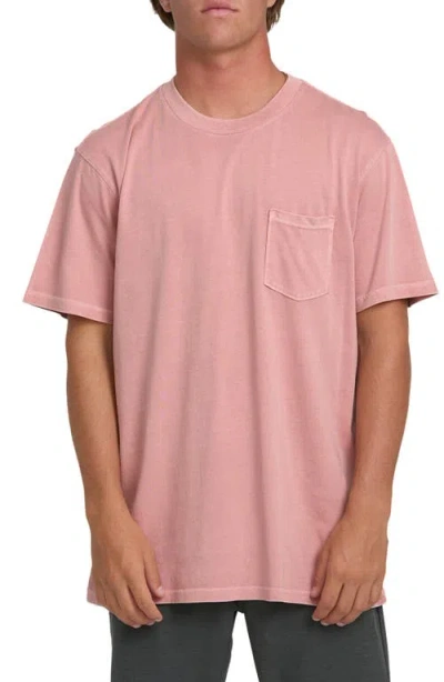 Billabong Essential Cotton Pocket T-shirt In Pink