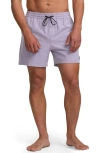 Billabong Every Other Day Layback Swim Trunks In Lavender