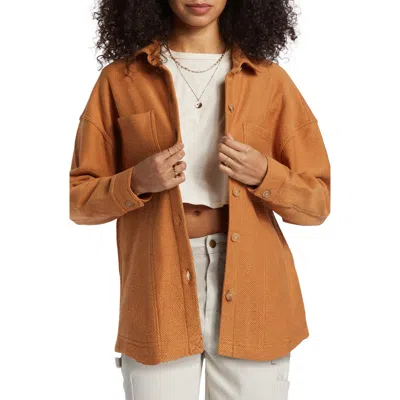 Billabong Everytime Button-up Shacket In Sandalwood