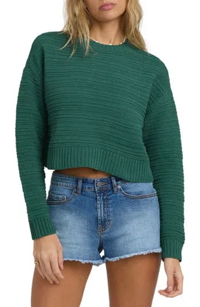 Billabong Evie Crop Sweater In Green