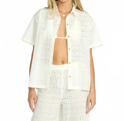 Billabong Eyelet Crush Beach Coverup Top In Stencil In Neutral