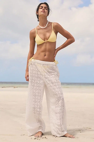 Billabong Eyelet Crush Wide-leg Beach Pant In Salt Crystal, Women's At Urban Outfitters