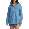 Billabong Fadeaway Denim Shacket In Gold
