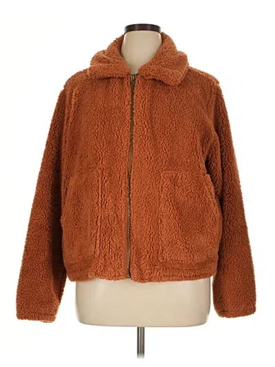 Pre-owned Billabong Faux Fur Jacket In Brown