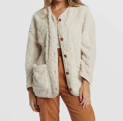 Billabong Fireside Cozy Fleece Jacket In White Cap In White Cap