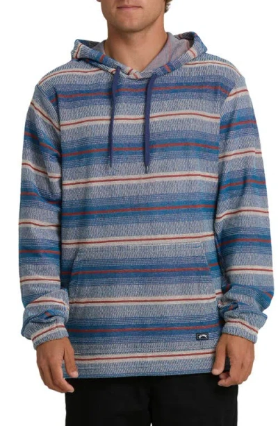 Billabong Flecker Diego Stripe Cotton Hoodie In Blue