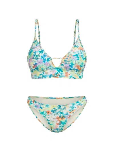 Billabong Floral-print Ruffled Bikini In Animal Print