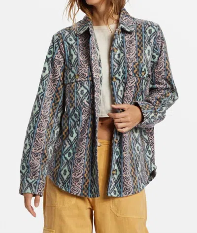 Billabong Forge Fleece Top In Dusty Peach In Multi