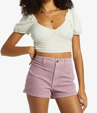 BILLABONG FREE FALL CORDUROY SHORTS IN LILAC FOG