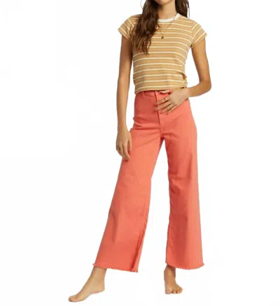 Billabong Free Fall High-waist Pants In Coral In Orange