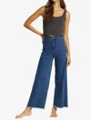 Billabong Free Fall Fray Hem Stretch Wide Leg Jeans In Blue