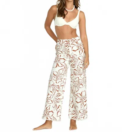 Billabong Free Fall Printed Twill Pant In Salt Crystal In White