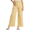 Billabong Free Fall Stretch Crop Wide Leg Pants In Pale Yellow