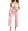 Billabong Free Fall Wide Leg Denim Trouser In Flamingo In Pink