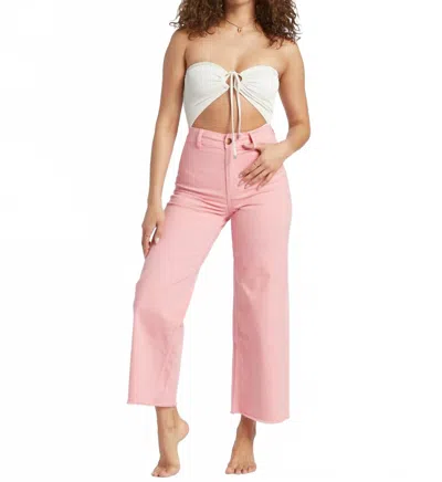 BILLABONG FREE FALL WIDE LEG DENIM TROUSER IN FLAMINGO
