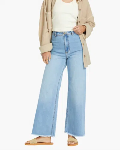 Billabong Free Fall Wide Leg Pant In Indigo Surf Spray In Blue