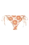 Billabong Fresh Daze Floral Side Tie Bikini Bottoms In Orange