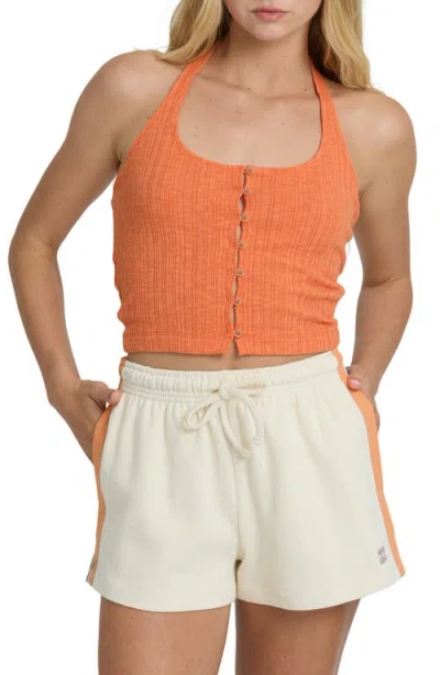 Billabong Friday Night Knit Halter In Orange