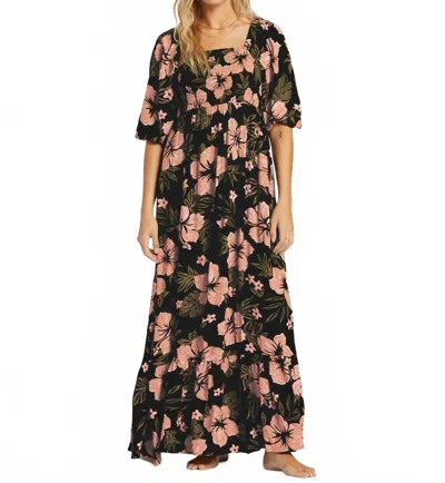 Billabong Full Bloom Dress In Black In Multi
