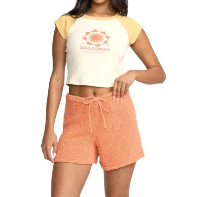 Billabong Gia Sweater Short In Sunset In Pink