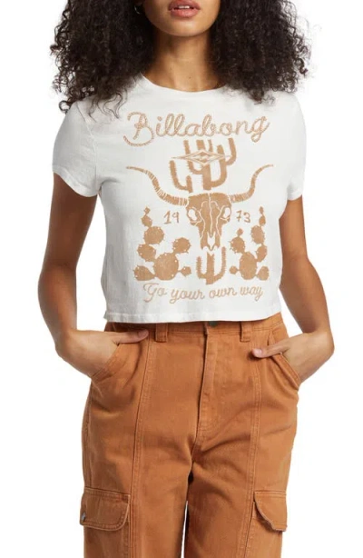 Billabong Go Your Own Way Crop Graphic T-shirt In Salt Crystal