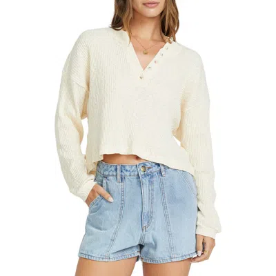 Billabong Good Catch Knit Henley Top In Whitecap