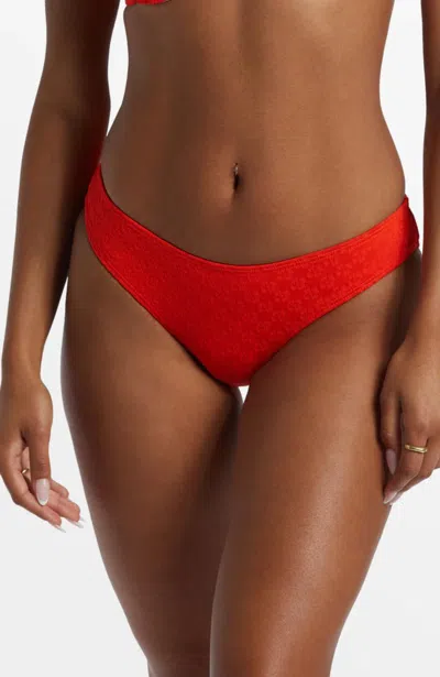 Billabong Good Vibes Bondi Bikini Bottom In Sunset Red