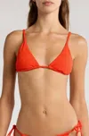 Billabong Good Vibes Triangle Bikini Top In Orange