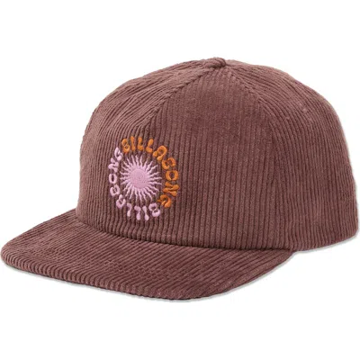 Billabong Grandpa Corduroy Baseball Cap In Brown