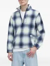 Billabong Half-zip Plaid Fleece Sweatshirt In Blue