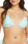 Billabong Happy Dance Avery Triangle Bikini Top In Sea Spray