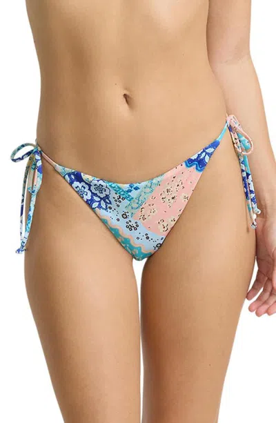 Billabong Happy Hippy Side Tie Bikini Bottoms In Multi