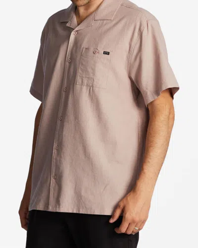 Billabong Hemp Vacay Short Sleeve Shirt In Dusty Lilac In Pink