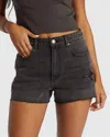 Billabong High Tides Raw Hem Denim Shorts In Multi