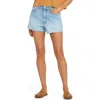 Billabong High Tides Raw Hem High Waist Denim Shorts In Surf Spray