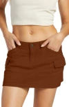 Billabong Hilary Cargo Miniskirt In Toasted Coconut